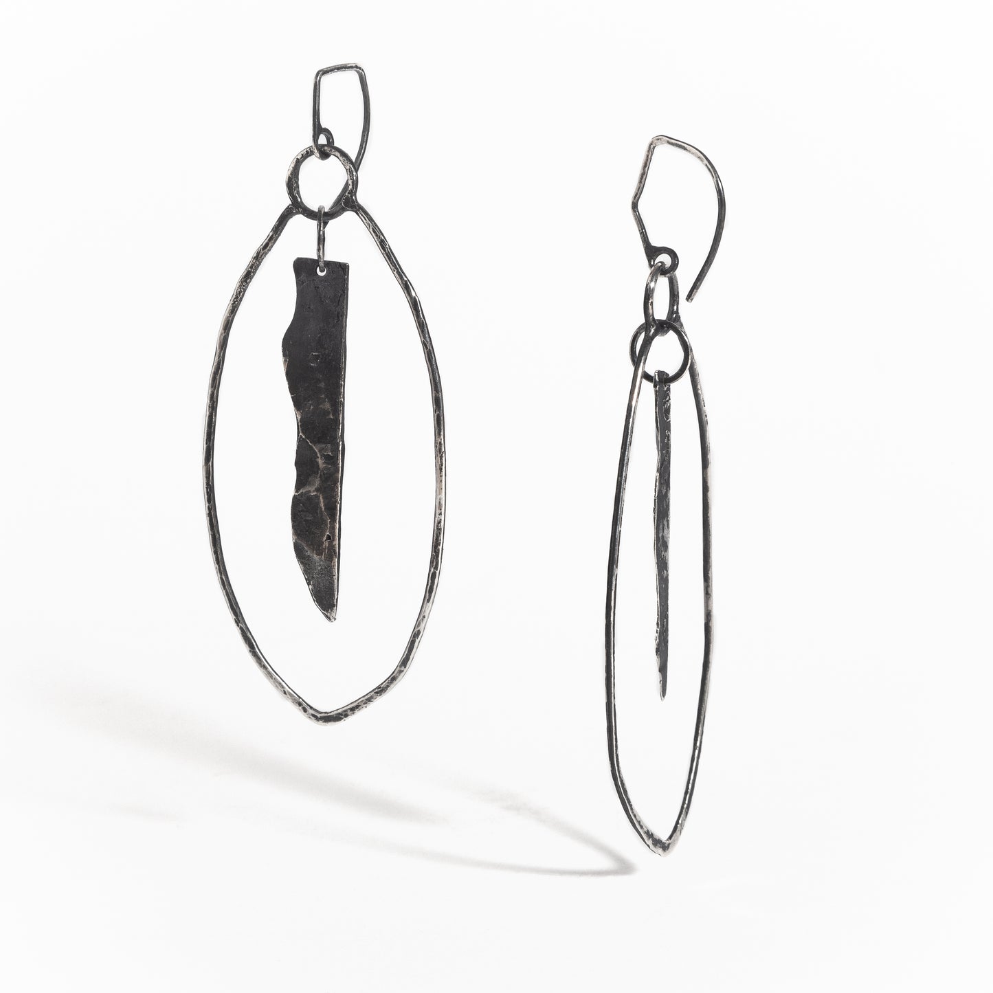 ARETES PLATA PÁTINA NEGRA #8069