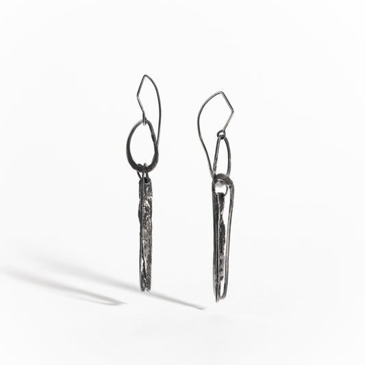 ARETES PLATA PÁTINA NEGRA #8070