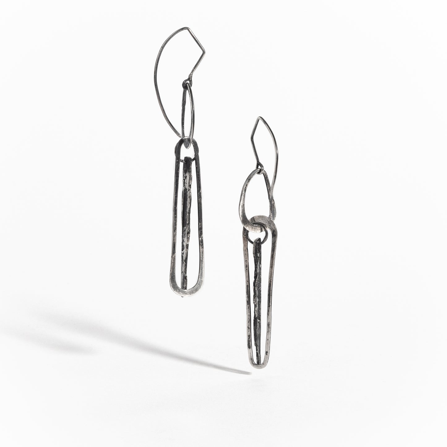 ARETES PLATA PÁTINA NEGRA #8070