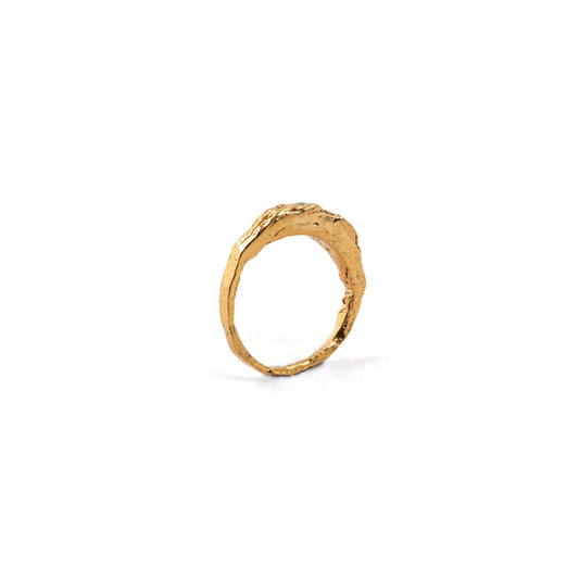 ANILLO PLATA CON BAÑO DE ORO Y ESMERALDAS #8085