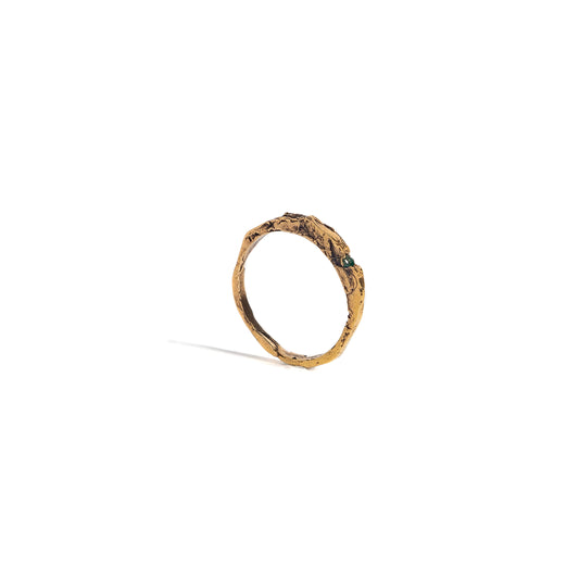ANILLO PLATA CON BAÑO DE ORO Y PIEDRA #8119
