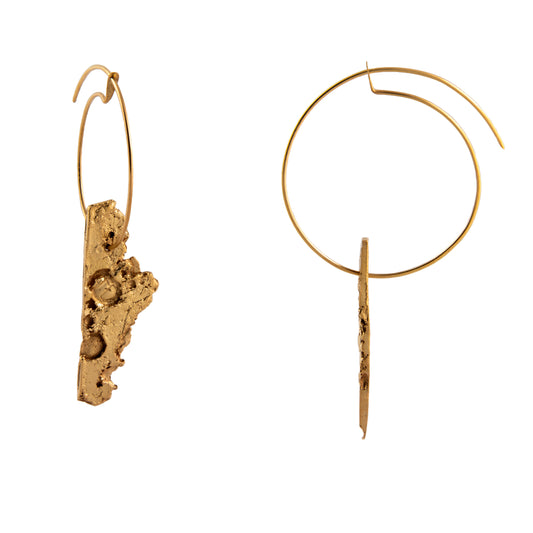 ARETES PLATA CON BAÑO EN ORO #8073