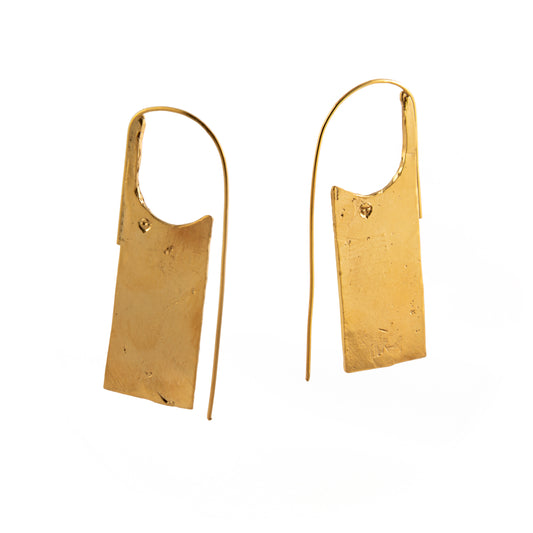 ARETES PLATA CON BAÑO EN ORO #8071