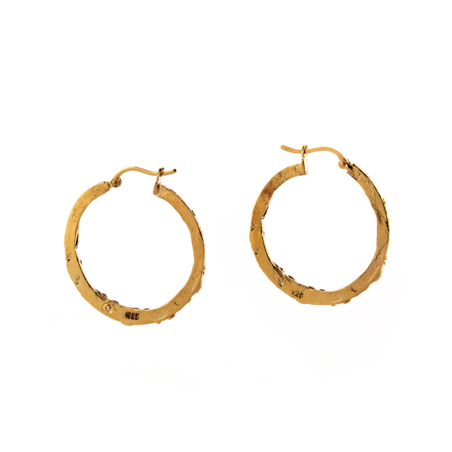 ARETES PLATA CON BAÑO EN ORO #8097