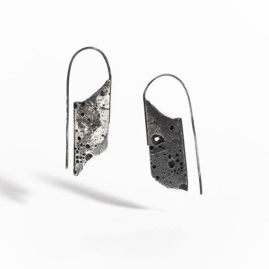 ARETES PLATA PÁTINA NEGRA #8068