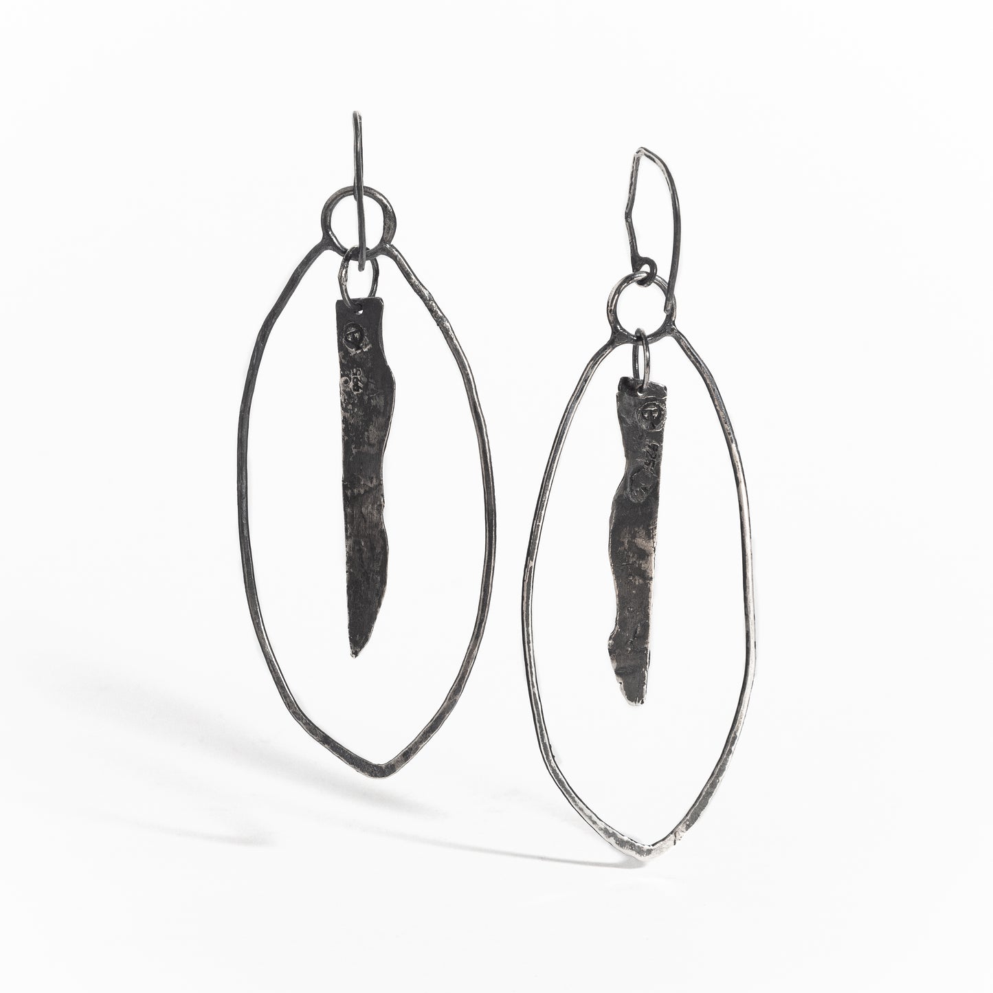 ARETES PLATA PÁTINA NEGRA #8069
