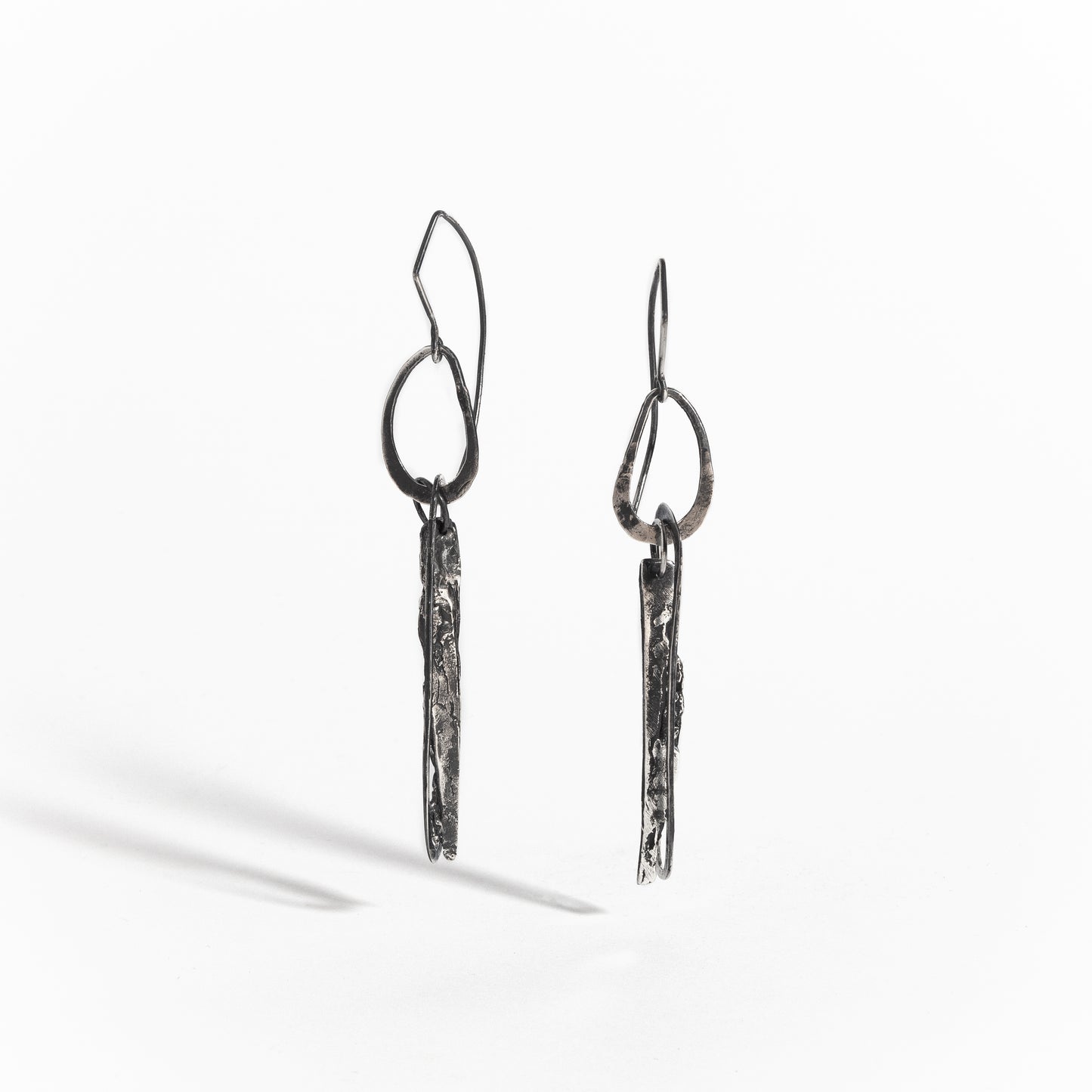 ARETES PLATA PÁTINA NEGRA #8070
