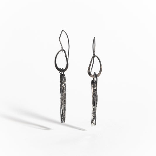 ARETES PLATA PÁTINA NEGRA #8070