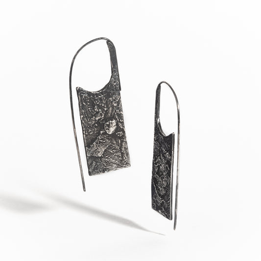 ARETES PLATA PÁTINA NEGRA #8071