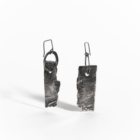 ARETES PLATA PÁTINA NEGRA #8075