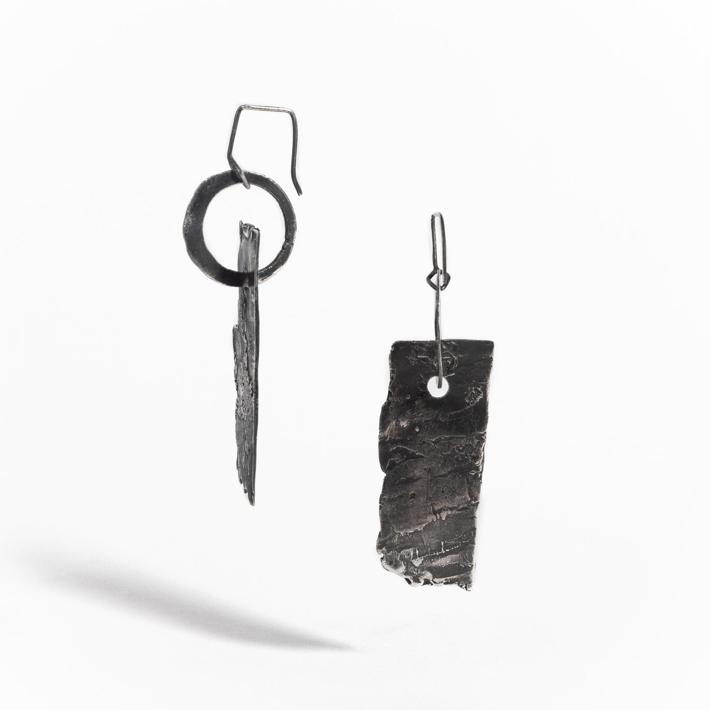 ARETES PLATA PÁTINA NEGRA #8075