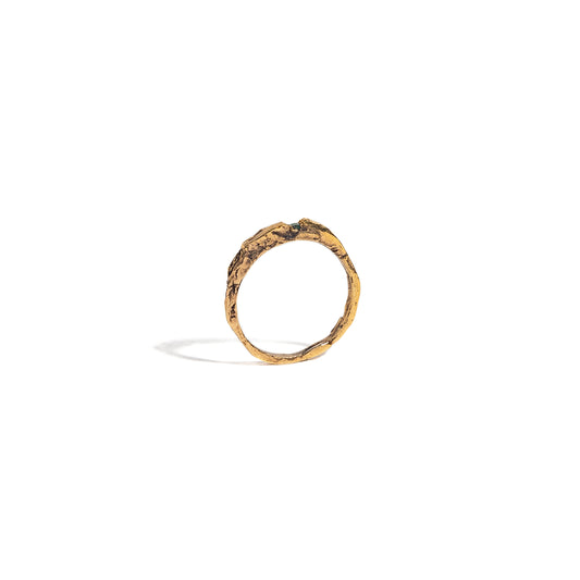 ANILLO PLATA CON BAÑO DE ORO Y PIEDRA #8119