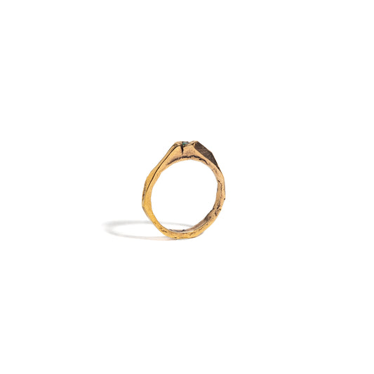 ANILLO PLATA CON BAÑO DE ORO Y GEMA #8117