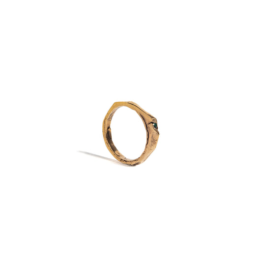 ANILLO PLATA CON BAÑO DE ORO Y GEMA #8117