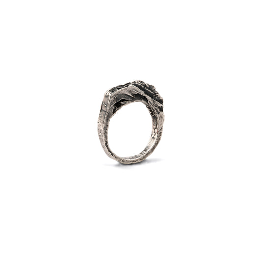 ANILLO PLATA CON PÁTINA NEGRA #8147