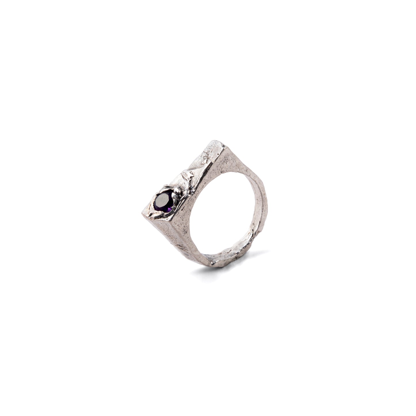 ANILLO PLATA Y AMATISTA #8148