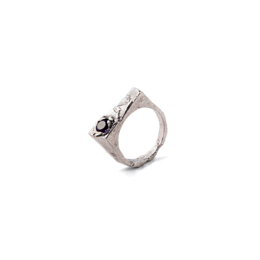 ANILLO PLATA Y AMATISTA #8148