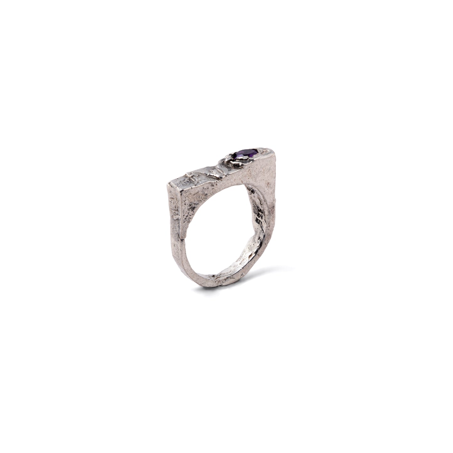 ANILLO PLATA Y AMATISTA #8148