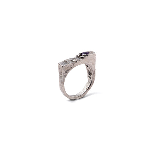 ANILLO PLATA Y AMATISTA #8148