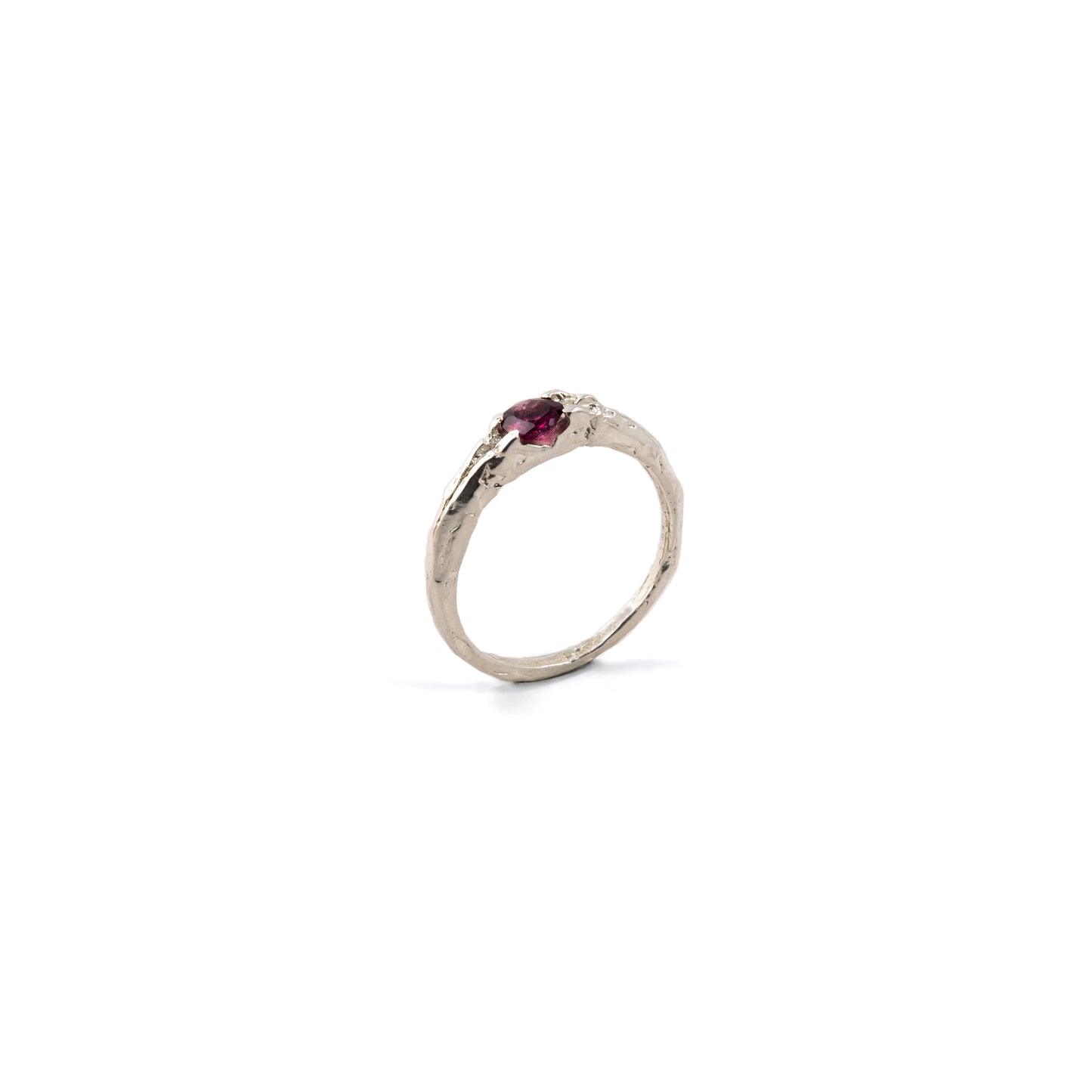 ANILLO PLATA Y RUBÍ ROSA #8150