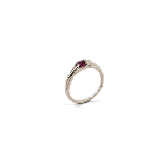 ANILLO PLATA Y RUBÍ ROSA #8150