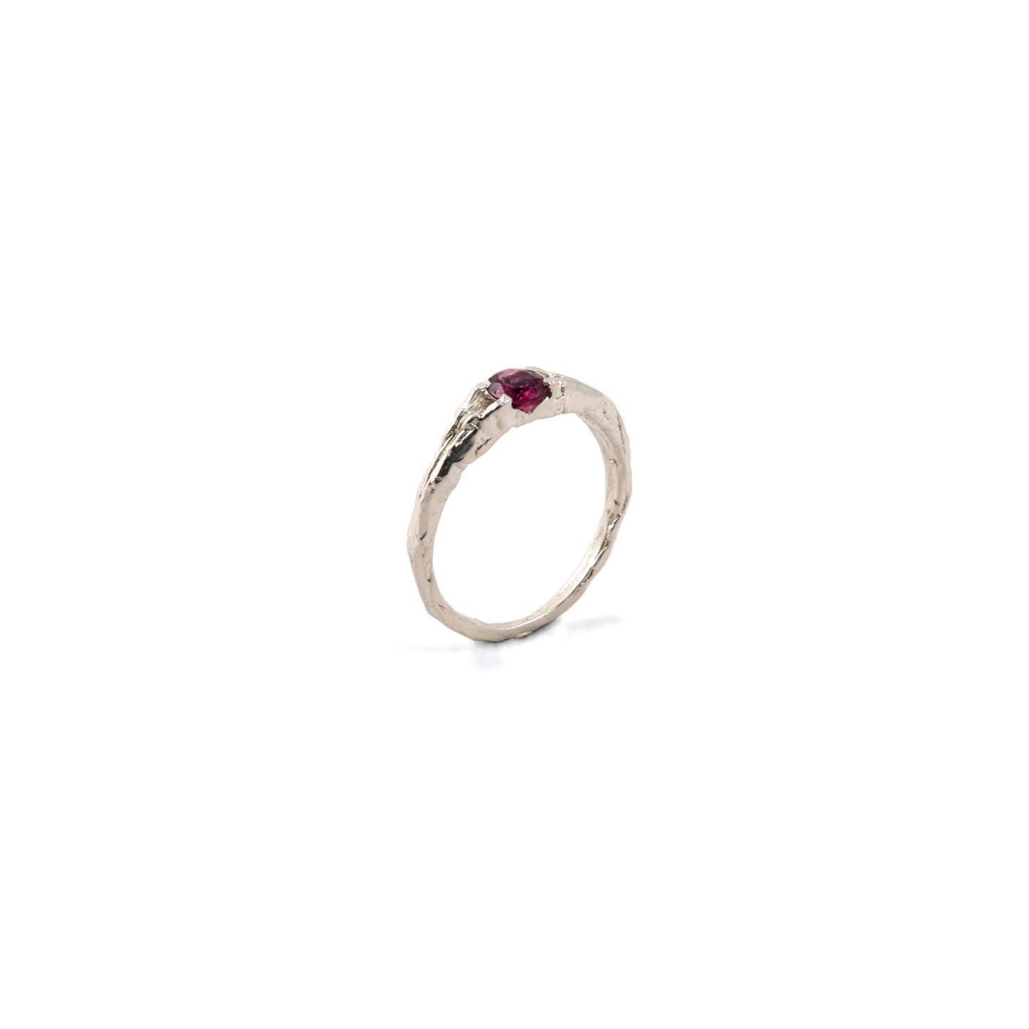 ANILLO PLATA Y RUBÍ ROSA #8150