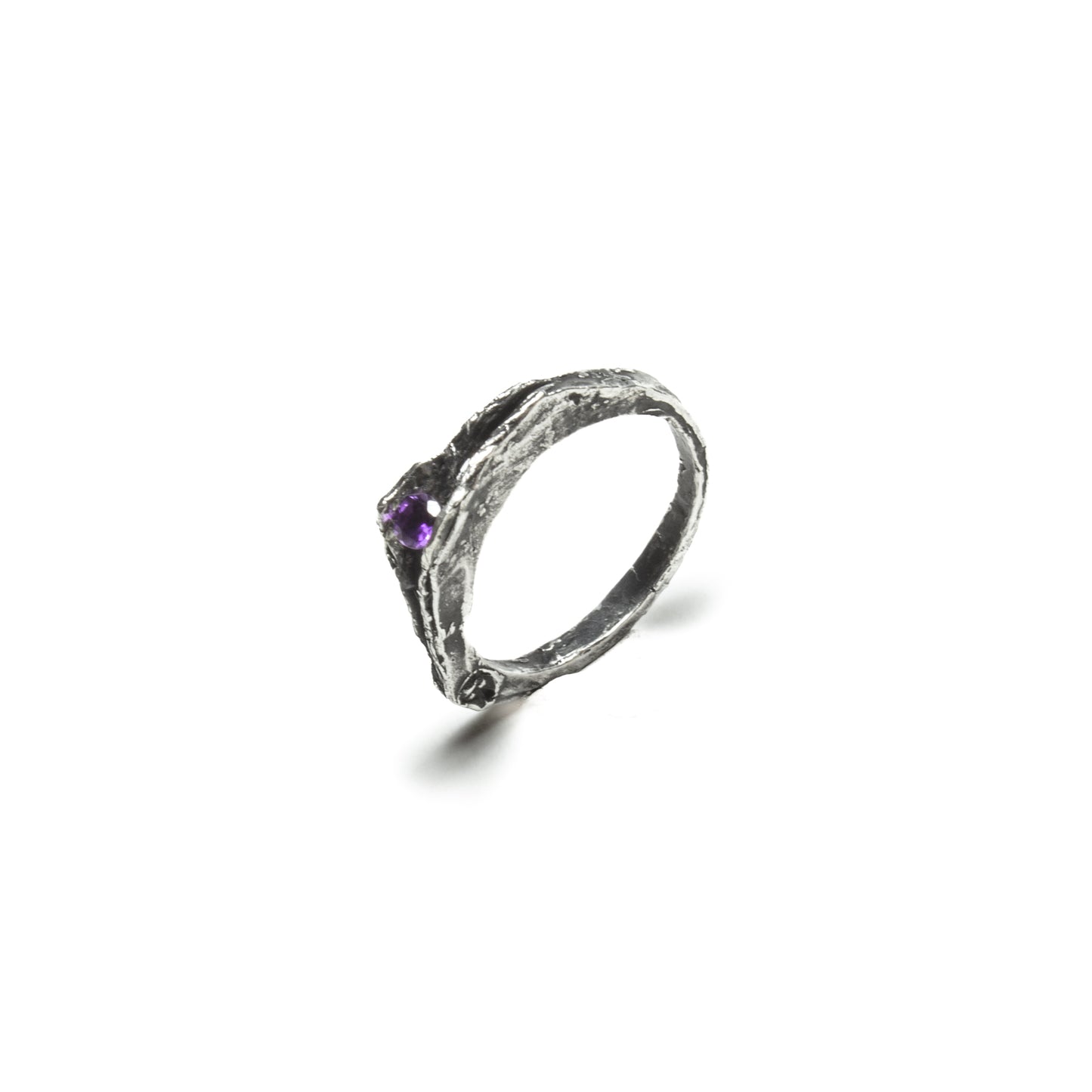 ANILLO NATURA PLATA Y AMATISTA #8013