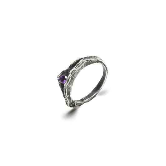 ANILLO NATURA PLATA Y AMATISTA #8013