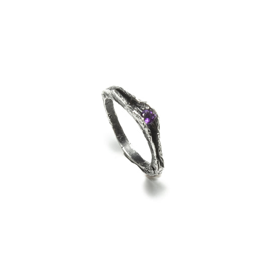 ANILLO NATURA PLATA Y AMATISTA #8013