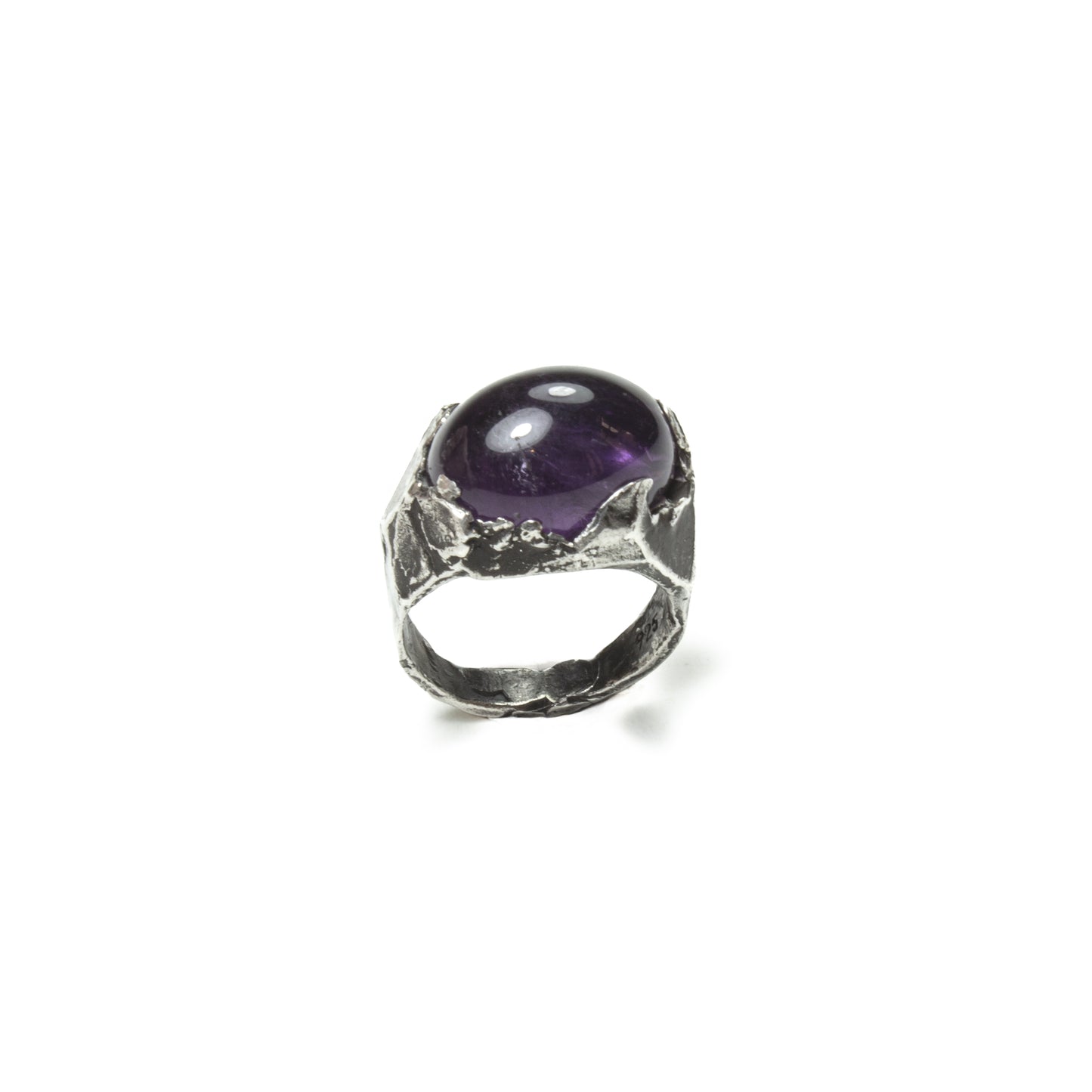 ANILLO NATURA PLATA Y AMATISTA #8032