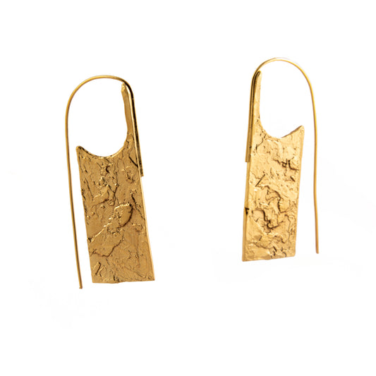 ARETES PLATA CON BAÑO EN ORO #8071