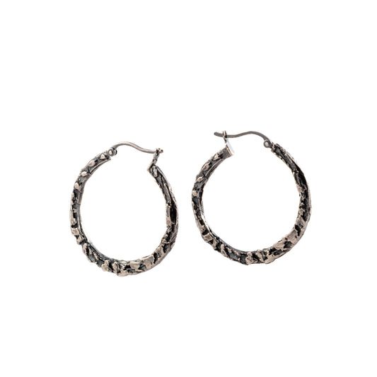 ARETES PLATA PÁTINA NEGRA #8097