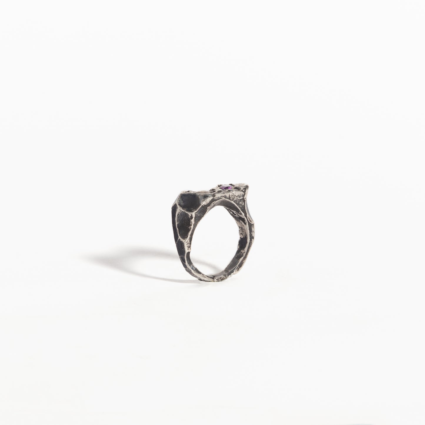 ANILLO PLATA Y RUBÍ #8084