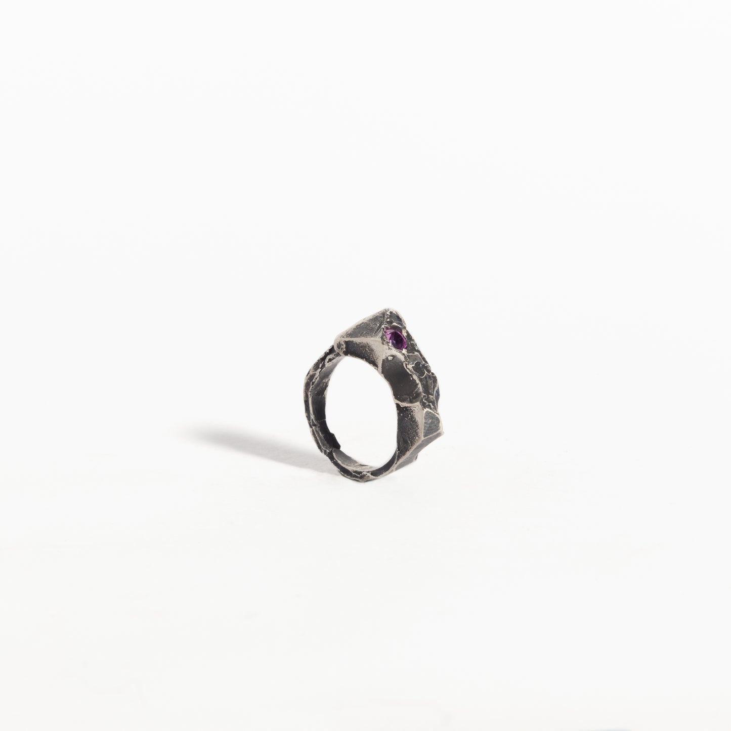 ANILLO PLATA Y RUBÍ #8084
