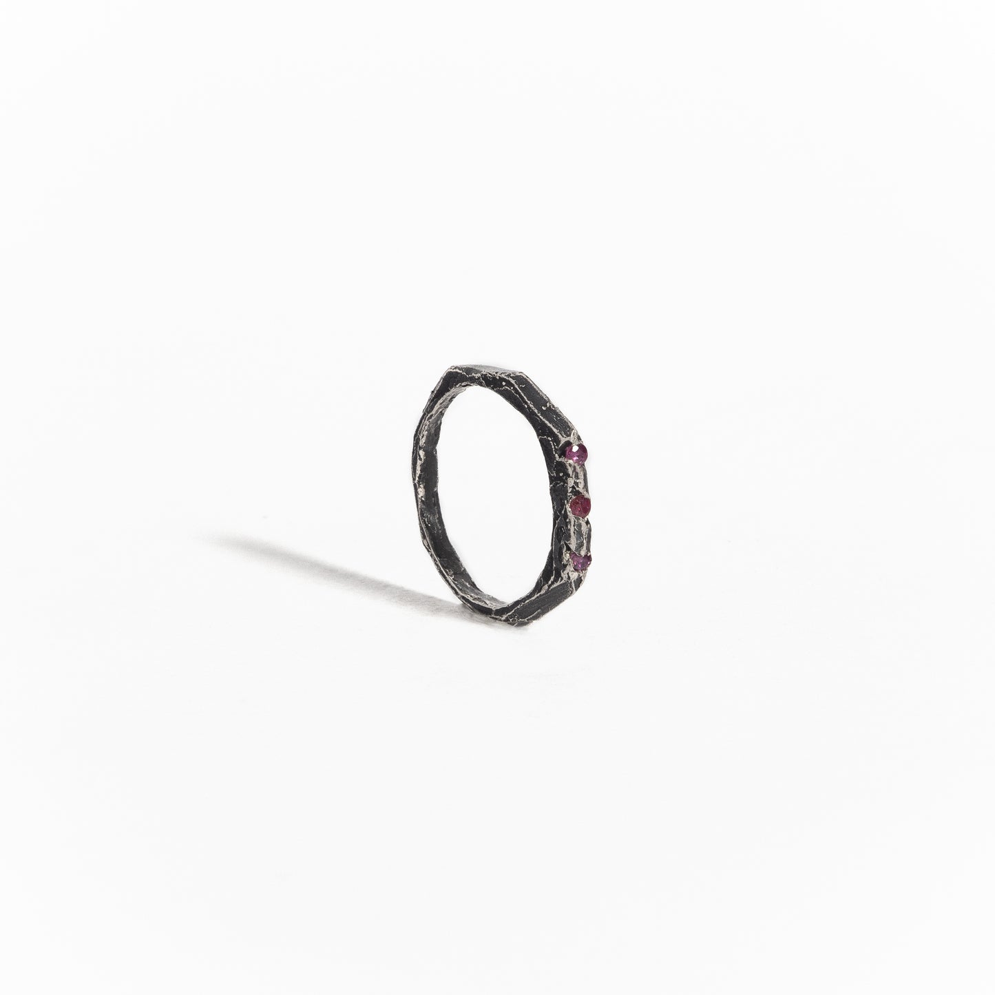 ANILLO PLATA Y RUBÍ ROSA #8086